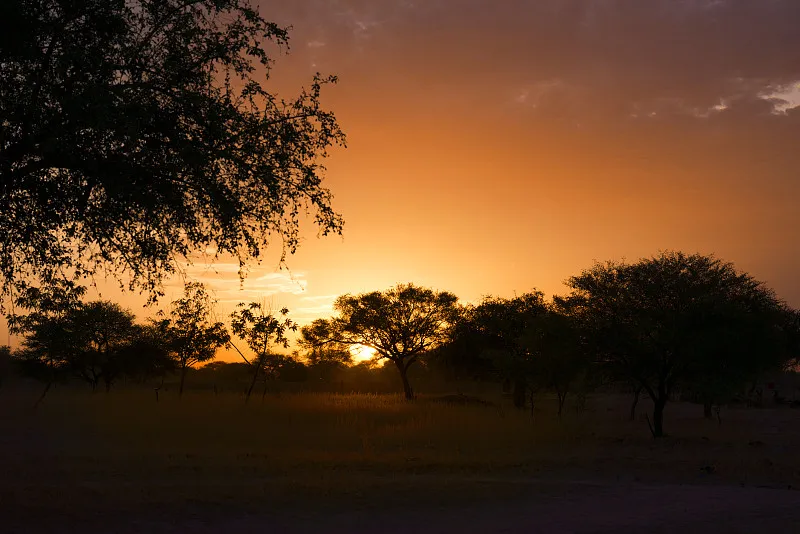 beautiful sunset in the sahel region of burkina faso