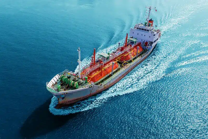 tankers sail at sea