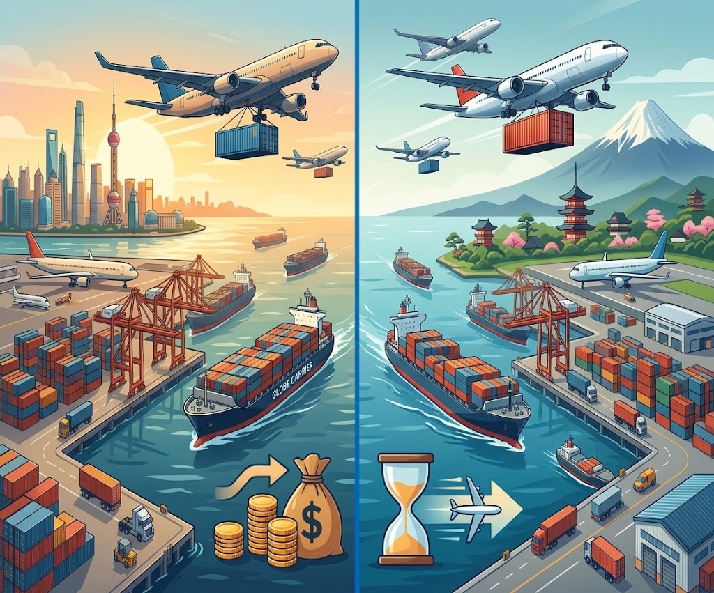 compare freight from china to japan